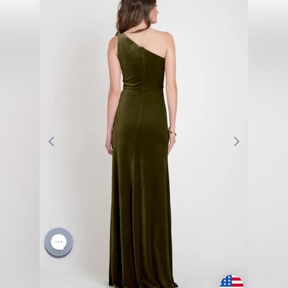 Jenny Yoo Cybill Bridesmaid Dress in Olive - Picture 2 of 3